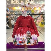 MODAVALS YILBAŞI TASARIMLI UZUN KOL KIZ ÇOCUK ABİYE & TAÇ KOMBİN thumbnail 4