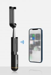 Baseus Taşınabilir Katlanabilir Dahili Pilli Bluetooth Selfie Çubuğu Kablosuz Monopod Teleskopic Çubuk - 1