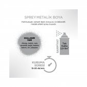 Polisan Metalik Parlak Gümüş Sprey Boya 400 ml - 2