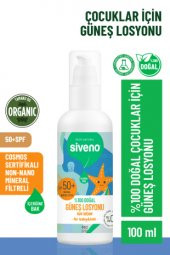 Siveno %100 Doğal Çocuk Güneş Losyonu Leke Karşıtı Antioksidan Nemlendirici Bitkisel Vegan UVA UVB SPF50 - 1