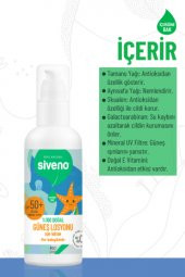 Siveno %100 Doğal Çocuk Güneş Losyonu Leke Karşıtı Antioksidan Nemlendirici Bitkisel Vegan UVA UVB SPF50 - 2