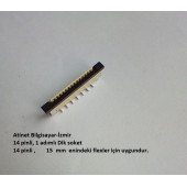 14 Pin 1Mm Adımlı Dik Flex Soketi Flex Ffc Konnektörü 14-1-Dik - 3