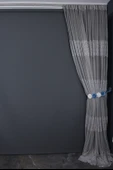 KDK 1260 DESEN GRİ RENK TEK KANAT Hazır dikilmiş Pileli Fon Perde 300*260 cm thumbnail 6