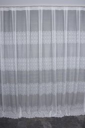 KDK 1420 DESEN KIRIK BEYAZ RENK TEK KANAT Hazır Dikilmiş Pileli Fon Perde 300*260 Cm thumbnail 1