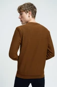 Loft 2025441 Kahverengi Kabartmalı Bisiklet Yaka Erkek Kazak - 4