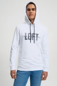 Loft 2034026 Beyaz Loft Baskılı Kapüşonlu Erkek Sweat - 1