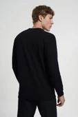 Loft 2034912 Siyah Kuru Kafa Baskılı Bisiklet Yaka Erkek Sweat - 3