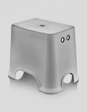 Geseus Banyo Taburesi Çok Amaçlı Tabure Kaymaz Ayakalı Max-140kg Taşıma Kapasitesi-Açık Gri-5171-84G - 1