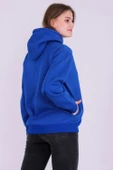 Mavi Basic Oversize Kadın Kapüşonlu Hoodie 3 iplik Sweatshirt - 4