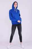Mavi Basic Oversize Kadın Kapüşonlu Hoodie 3 iplik Sweatshirt - 7