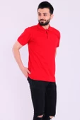 Kırmızı Basic Polo Yaka Erkek Tshirt - 3