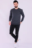 Antrasit Basic Erkek 2 iplik Sweatshirt - 4