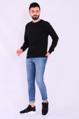 Siyah Basic Erkek 2 iplik Sweatshirt - 2