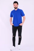 Saks Mavi Basic Polo Yaka Erkek Tshirt - 4