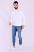 Beyaz Basic Erkek 2 iplik Sweatshirt thumbnail 4