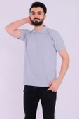Gri Basic Polo Yaka Erkek Tshirt - 5