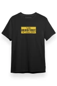 Willy Wonka Golden Ticket Siyah Kısa kol Erkek Tshirt thumbnail 1