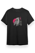 Demon Slayer Anime Demon Anime Girl Siyah Kısa kol Erkek Tshirt - 1