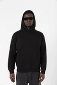 Siyah Basic Oversize Erkek Kapüşonlu Hoodie 3 iplik Sweatshirt thumbnail 1