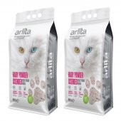 Arlita Baby Powder Scended  Bebek Pudrası Kokulu İnce Tane Topaklanan 2x10 L 2 Adet 10 Litre  Kedi Kumu - 1