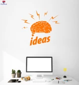 Ofis, Çalışma Odası Duvar Sticker Beyin Kelime Logosu Yaratıcı Fikir Ev Ofis Çıkartmaları - 1