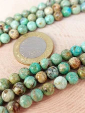 Turkuaz Taşı YARIM Dizi 6mm (Peru) (18cm uzunluğundadır) thumbnail 1