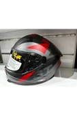 KASK SWAY SW-865 ST TİTANYUM/RED/BLACK GÜNEŞ GÖZLÜKLÜ - 1