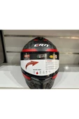 KASK CRN FS-867 MAT GREY/BLACK/RED GÜNEŞ VİZÖRLÜ - 1