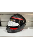 KASK CRN FS-867 MAT GREY/BLACK/RED GÜNEŞ VİZÖRLÜ - 3