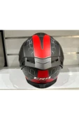 KASK CRN FS-867 MAT GREY/BLACK/RED GÜNEŞ VİZÖRLÜ - 4