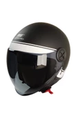 KASK MTS FX-101 MAT SİYAH/BEYAZ ÇENESİZ - 1