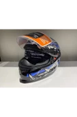 Kask B-503 (817) Güşeş Vizörlü Croco Mavi - 2