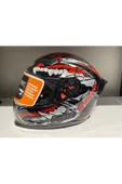 Kask B-503 (817) Güşeş Vizörlü Croco Kırmızı - 1