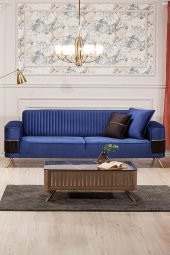 Modalife Demre Üçlü Kanepe Yataklı - Lacivert - 1