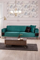 Modalife Demre Üçlü Kanepe Yataklı - Yeşil - 1