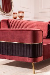 Modalife Demre Üçlü Kanepe Yataklı - Gül Kurusu - 2