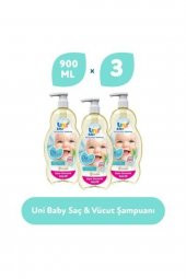 Uni Baby Saç Ve Vücut Şampuan 900 Ml 3lü - 1