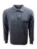 Rey Polo R01259 Erkek Basic Cepli Selanik Polo Yaka Sweatshirt thumbnail 3