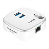 Baseus Dock Hub Kalem Şarjlı 2xUSB3.0 125MB/sn RJ45 TF-SD Girişli Masaüstü Dock Adaptör - 6