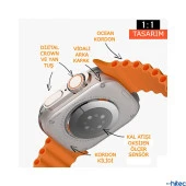 ScHitec Hello 3 Watch Ultra Amoled Ekran Android İos HarmonyOs Uyumlu Akıllı Saat Turuncu - 6