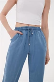 FASHION FRIENDS KADIN BELİ BAĞLAMALI DENİM PANTOLON 23Y-PNT0657K1 - 4