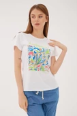 FASHION FRIENDS KADIN BASKILI T-SHİRT 23Y-TST0271K1 - 4