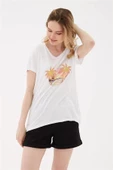 FASHION FRIENDS KADIN BASKILI T-SHİRT 23Y-TST0448K1 - 1