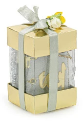 Pencere Kutulu Mini Kuran Seti - İnci Tesbihli - Pleksili - Gri thumbnail 1