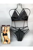 Sistina Bayan Siyah Dantelli Bralet Sütyen Takım B863 - 4