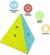 QY Speed Cube, Pyraminx Profesyonel 3x3 Speed Üçgen Rubik Zeka Küpü -Q1 Ming S2 - 5