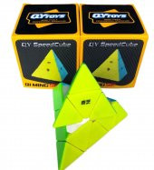 QY Speed Cube, Pyraminx Profesyonel 3x3 Speed Üçgen Rubik Zeka Küpü -Q1 Ming S2 - 8