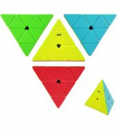 QY Speed Cube, Pyraminx Profesyonel 3x3 Speed Üçgen Rubik Zeka Küpü -Q1 Ming S2 - 9