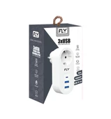 FLY-3400-01 Akım Korumalı.1 li Priz 2-Usba 1-C Soket 2.1A 10A 2500W - 1