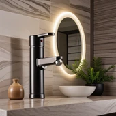POLYFIT SİYAH MİX LAVABO BATARYASI F1 MODEL 19 CM - 3
